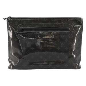 Louis Vuitton Monogram Eclipse Glaze Pochette Cosmos Clutch Bag Black